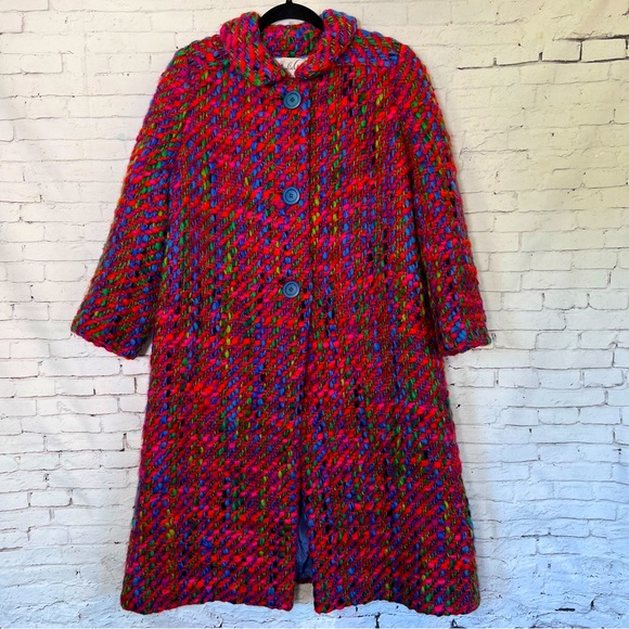 🎉HP🎉 RARE Vintage Amelia Gray Beverly Hills Knit Winter Jacket Coat EUC 1960s - Picture 3 of 16